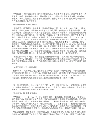 供电所青年岗位能手申报材料