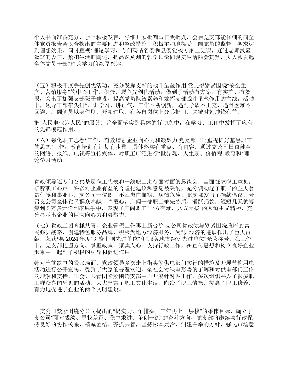 供电支公司2024年党支部工作总结_第2页