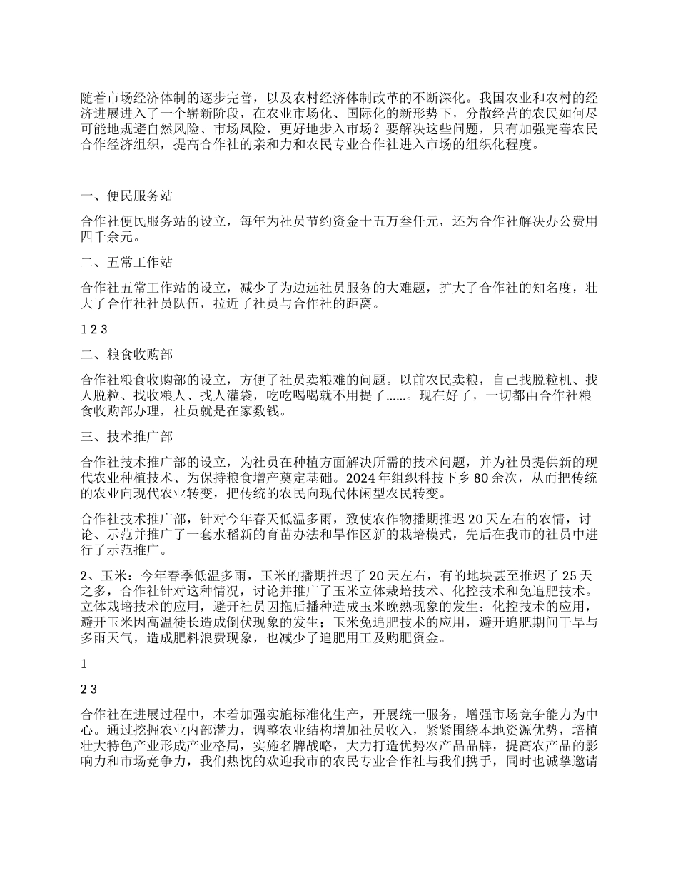 供销合作社2024年工作汇报_第1页