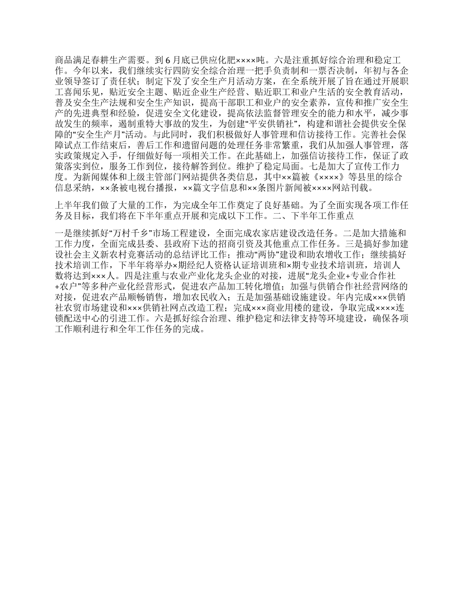 供销社2024年上半年工作总结_第2页
