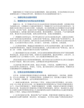 供销社社有企业调研报告