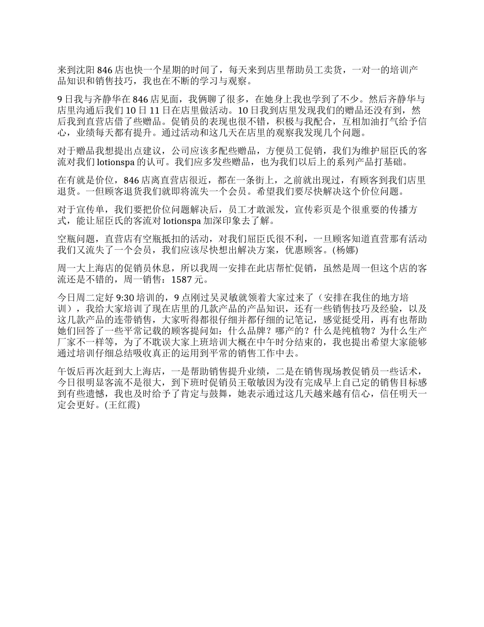 促销员销售工作总结_第1页