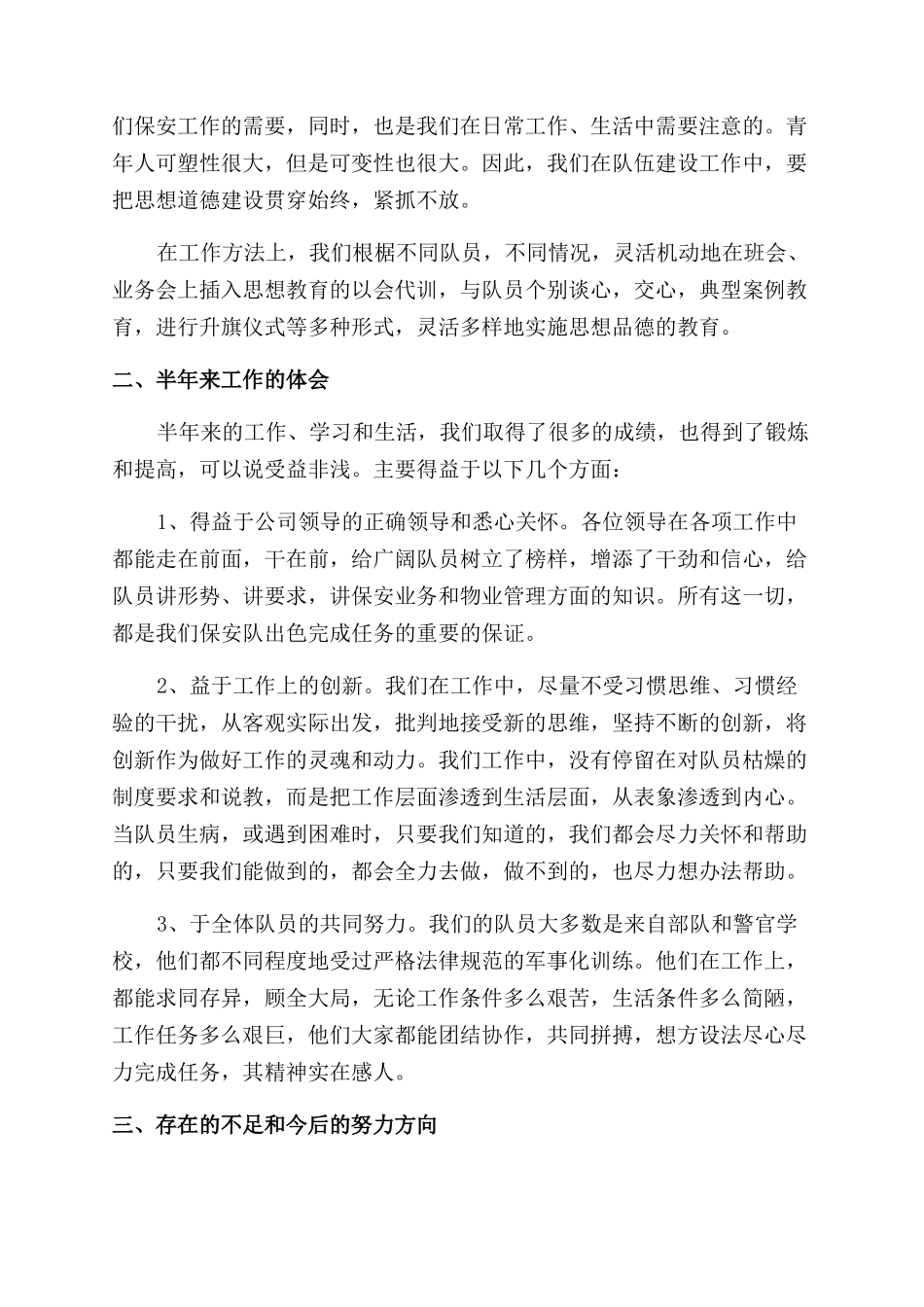 保安个人工作总结范文报告范文_第2页