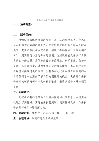保护洞庭湖策划书