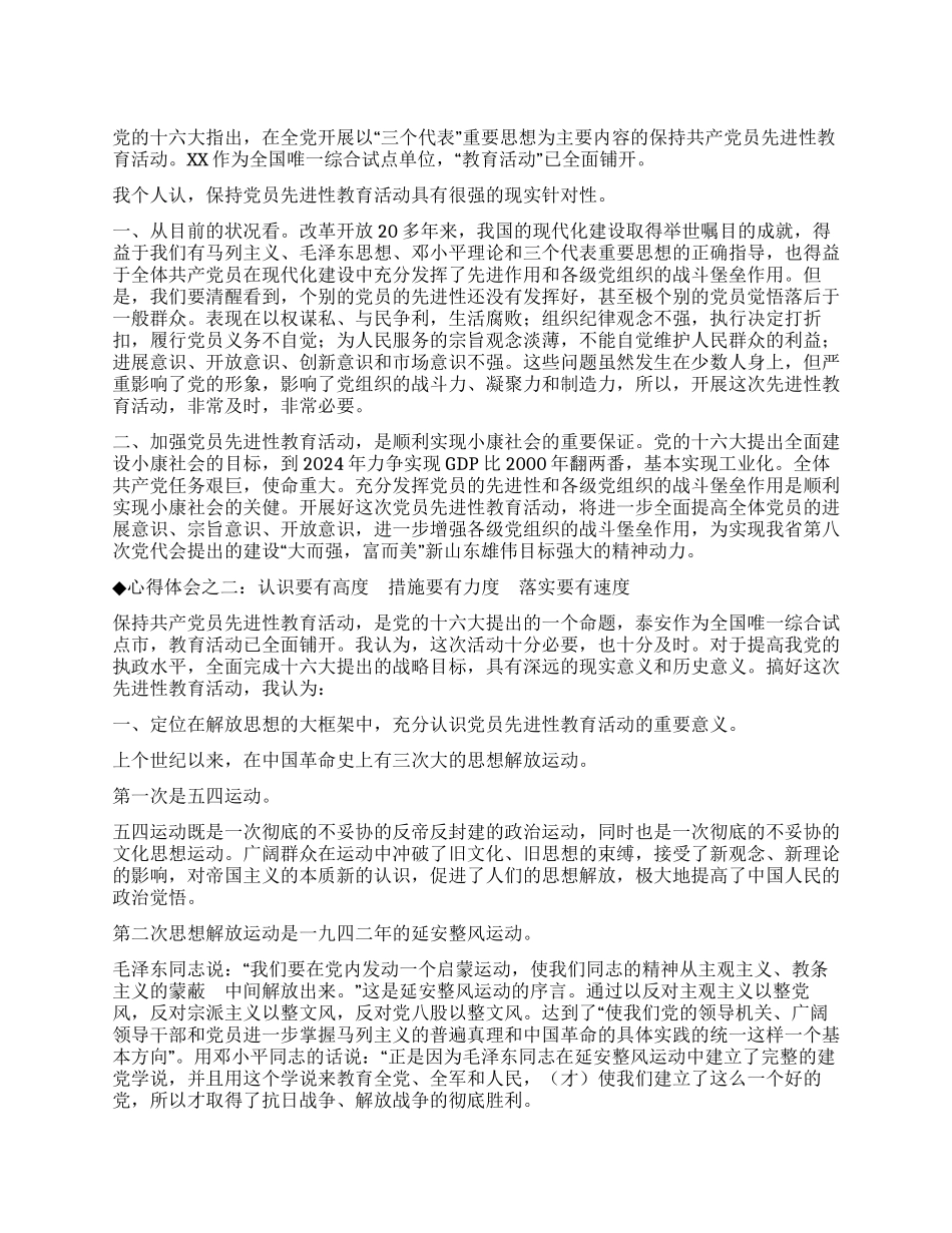 保持共产党员先进性教育心得体会(三十二)_第1页