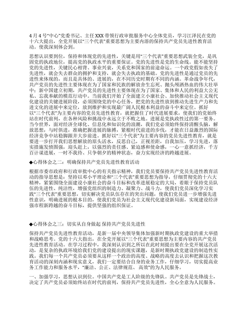 保持共产党员先进性教育心得体会(四十五)_第1页