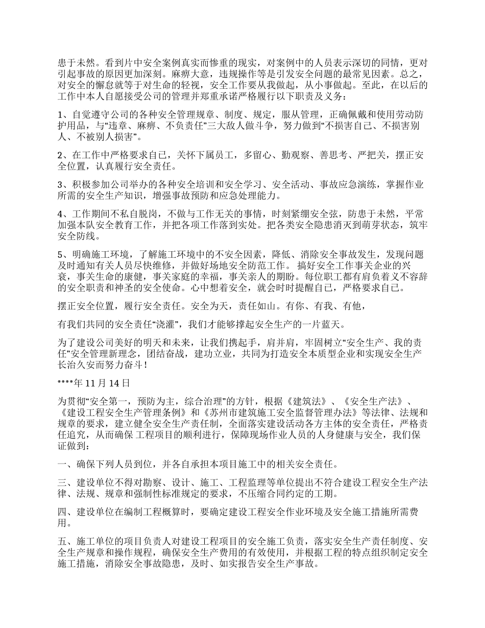 保证安全的保证书集锦7篇_第3页