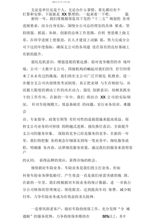 保险公司下年工作计划