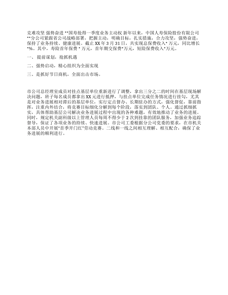 保险公司年终工作总结例文_第1页