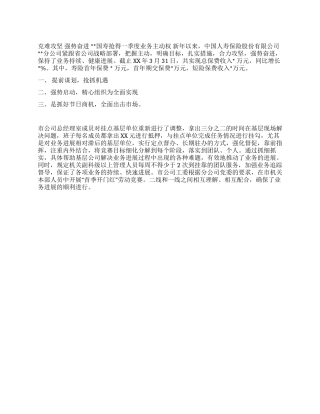 保险公司年终工作总结例文