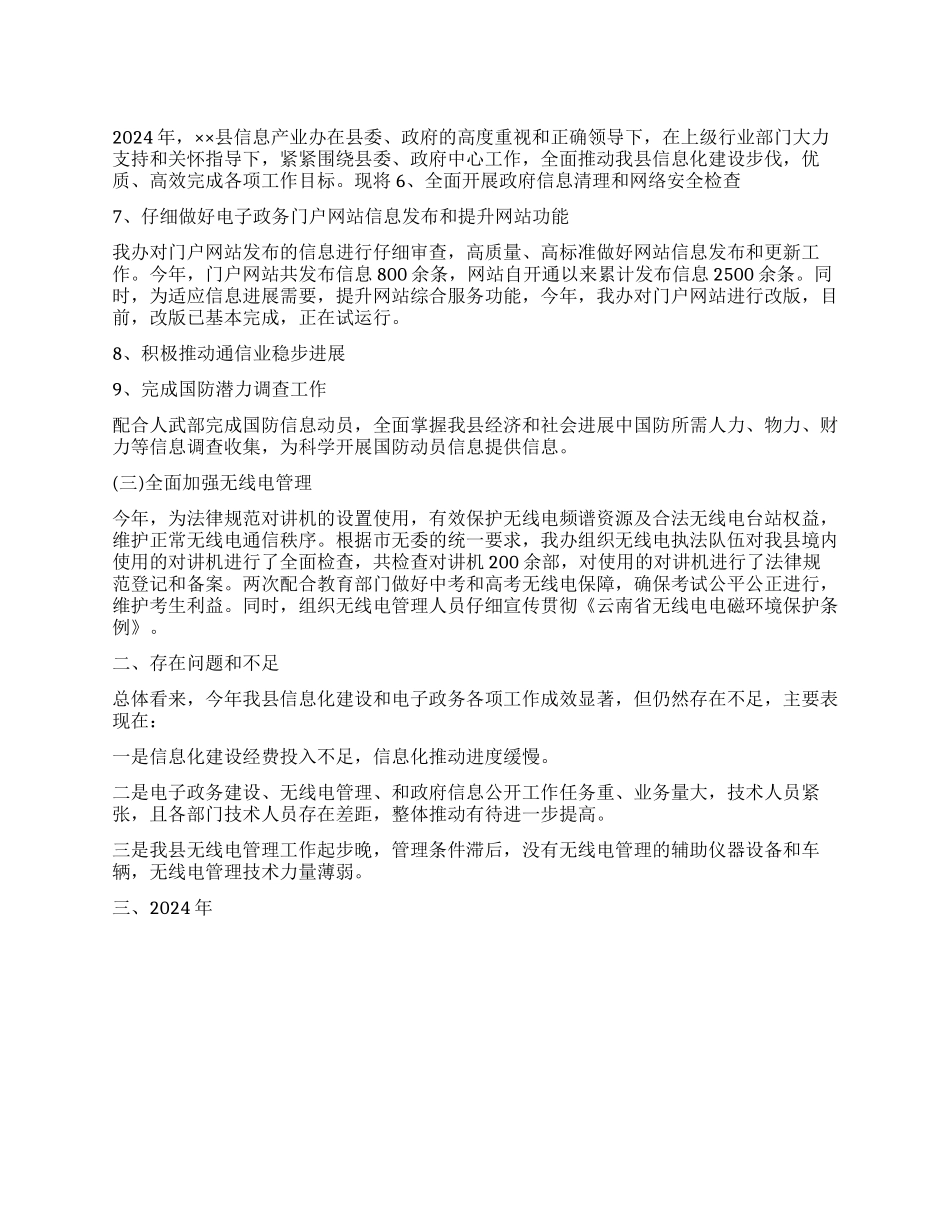 信息产业办2024年工作总结_第1页