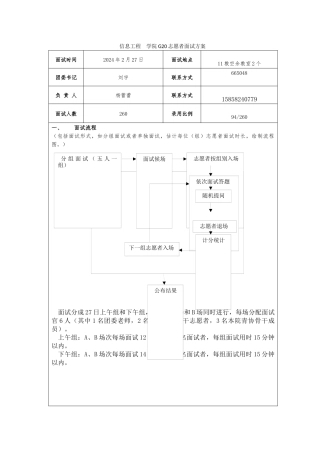 信息工程学院G20面试工作安排