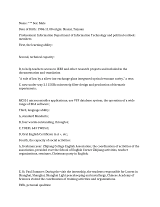 信息技术毕业生个人英文简历范文