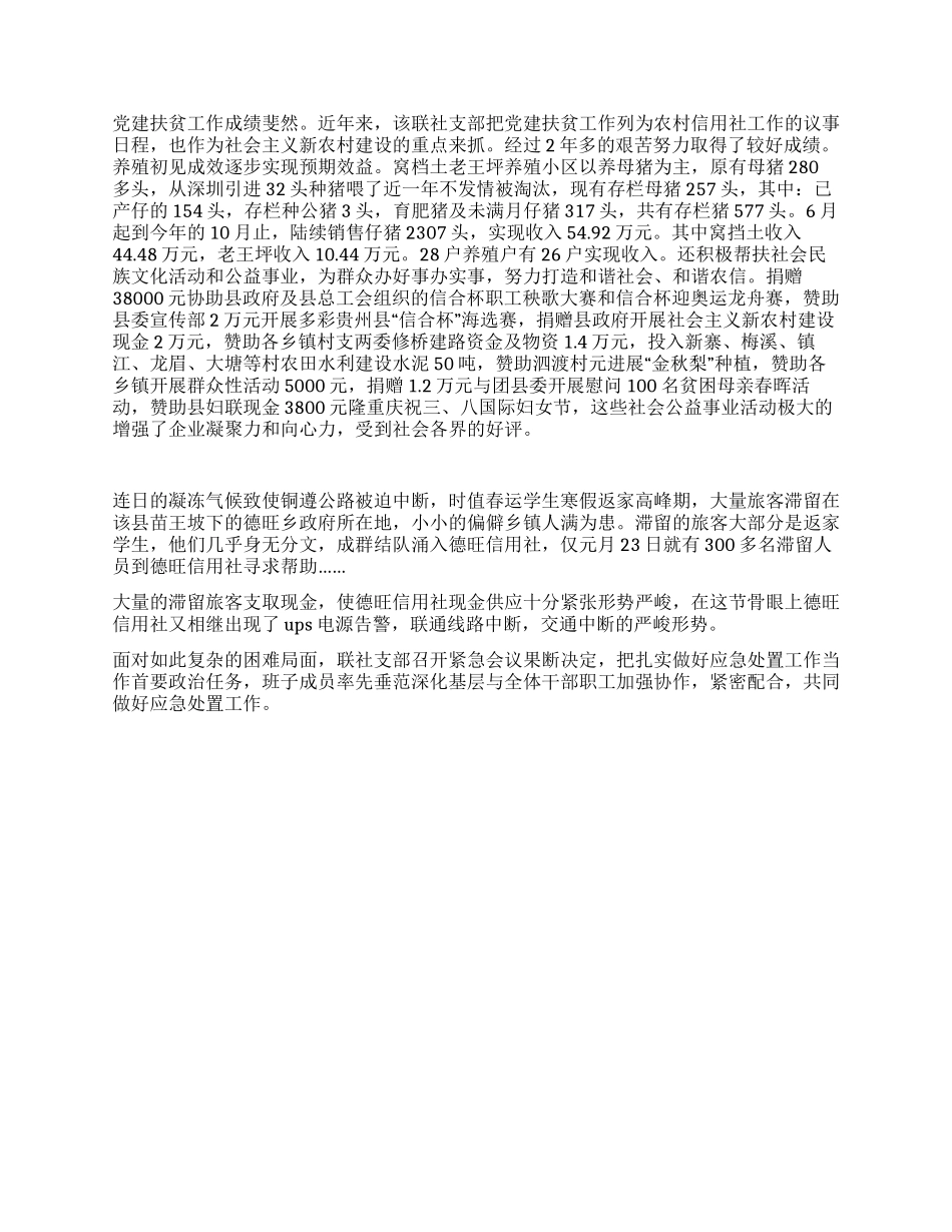 信用联社五好党支部个人事迹材料_第3页
