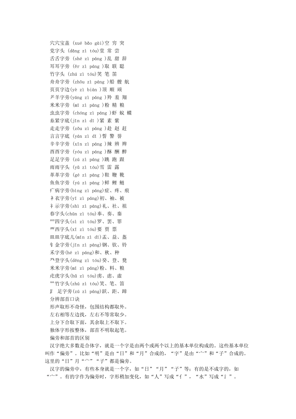 偏旁部首名称大全_第3页