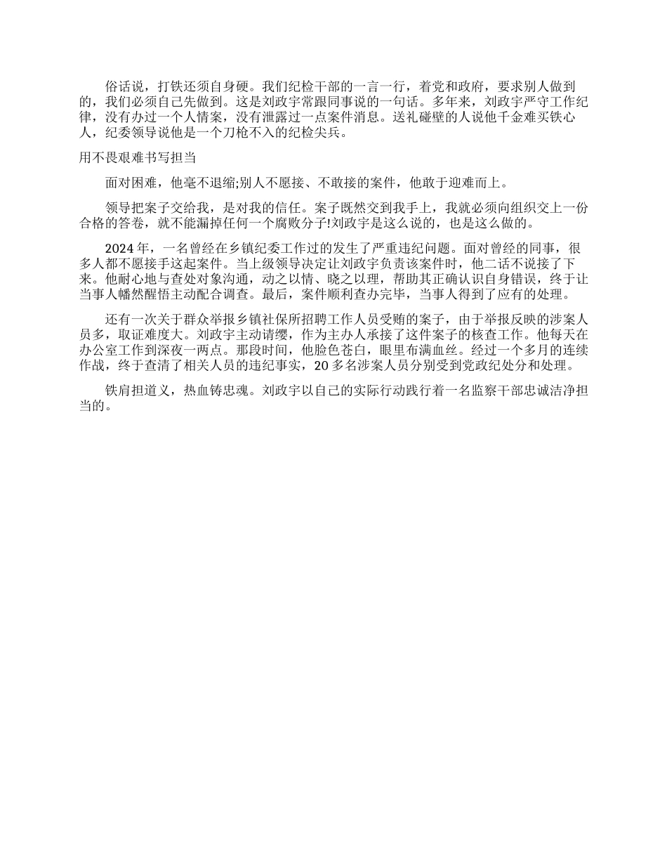 做忠诚干净担当的纪检尖兵纪检监察系统先进工作者事迹材料_第2页