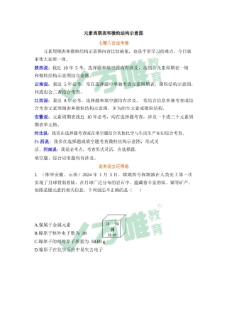 元素周期表和微粒结构示意图——考前圈重点4.10