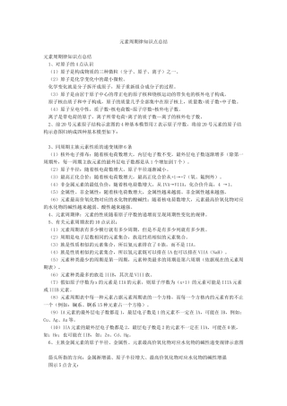 元素周期律知识点总结