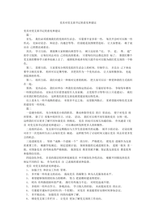 党员对党支部书记的意见和建议