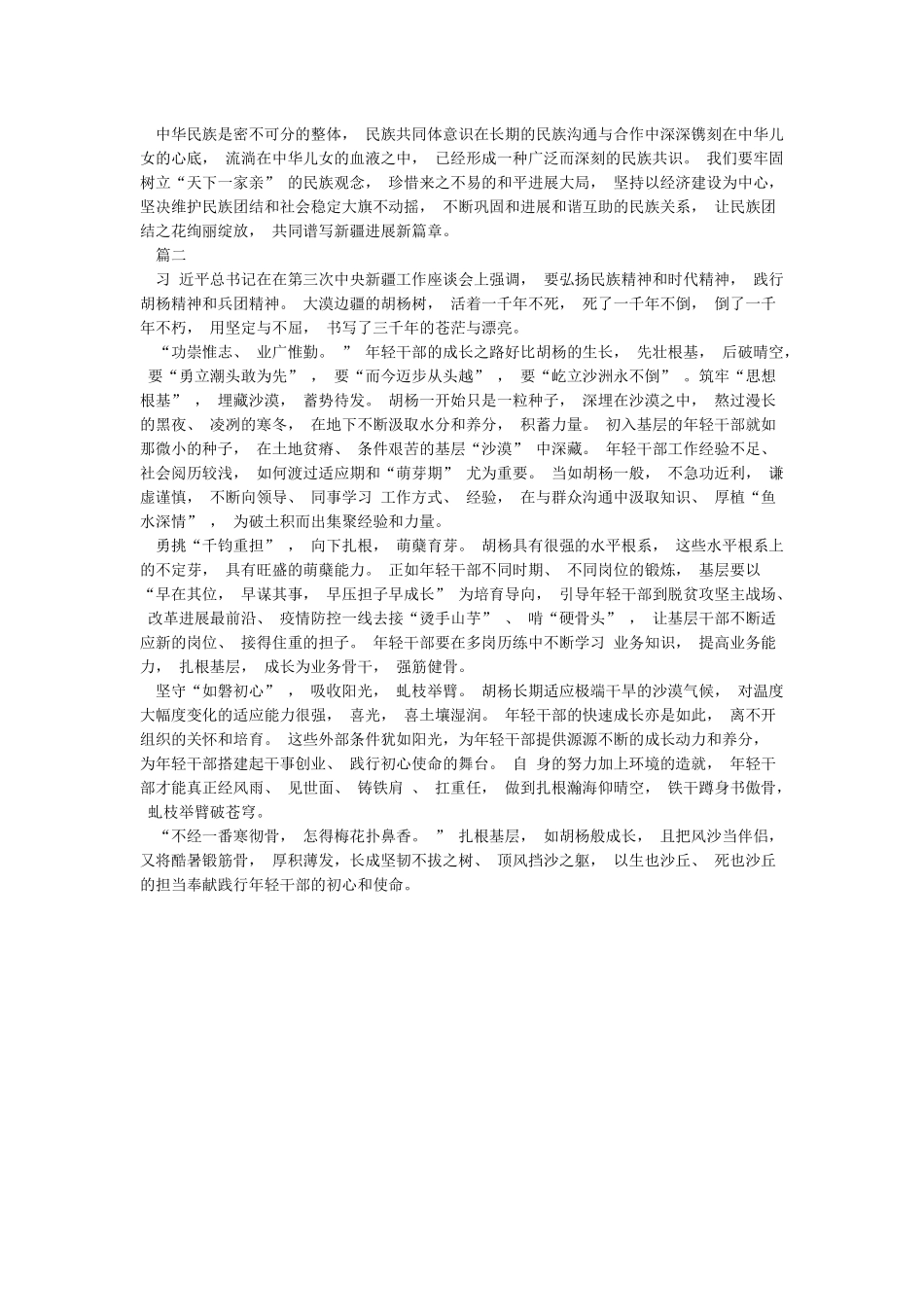 党员干部学习第三次中央新疆工作座谈会精神心得体会感悟2篇_第2页