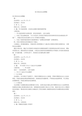党小组会议记录模板