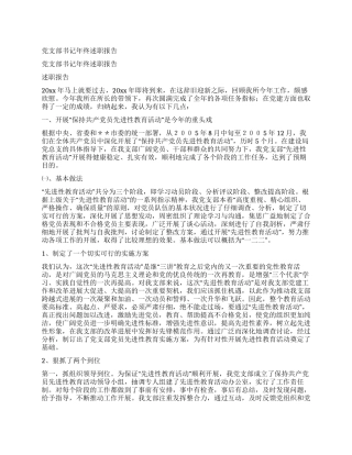 党支部书记年终述职报告