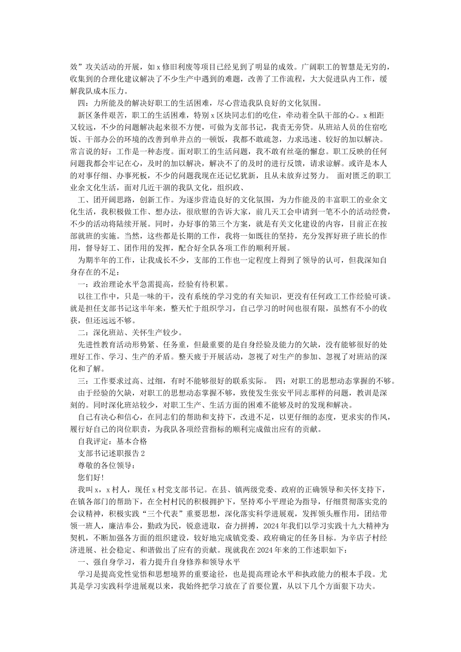 党支部书记述职报告2024范文汇总5篇_第2页