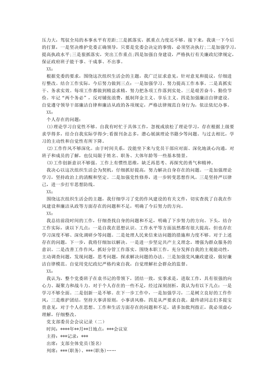 党支部委员会会议记录_第2页