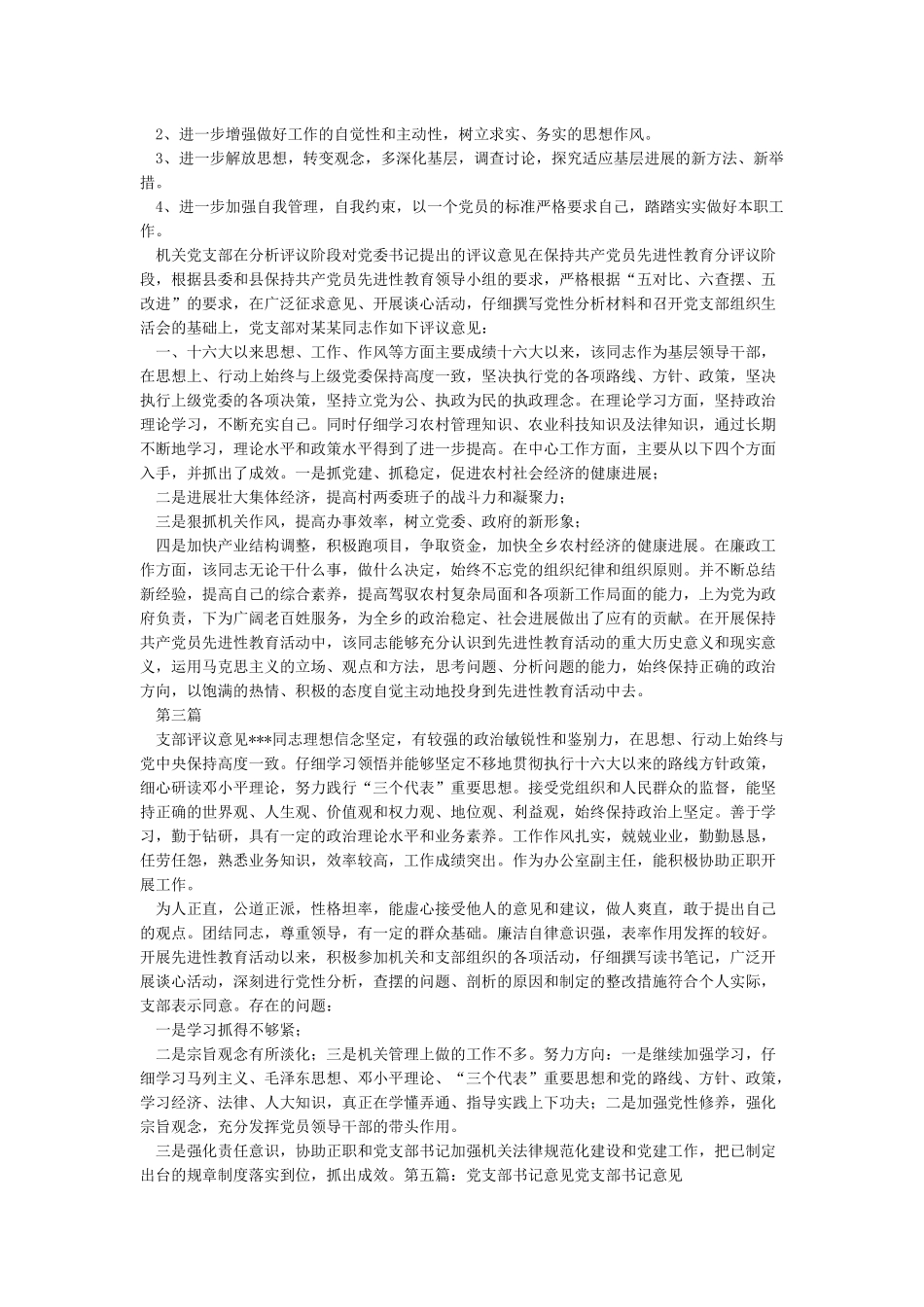 党支部对支部书记的评议意见_第2页