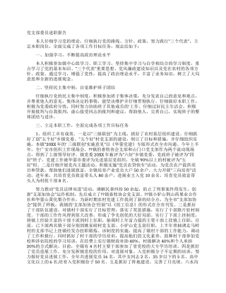 党支部委员述职报告