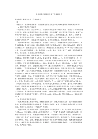 党组织书记抓基层党建工作述职报告