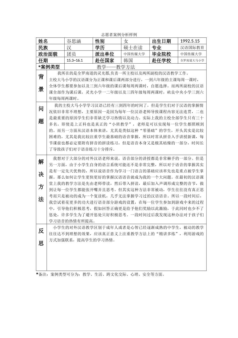 全南-大马小学-谷思涵-案例分析_第1页