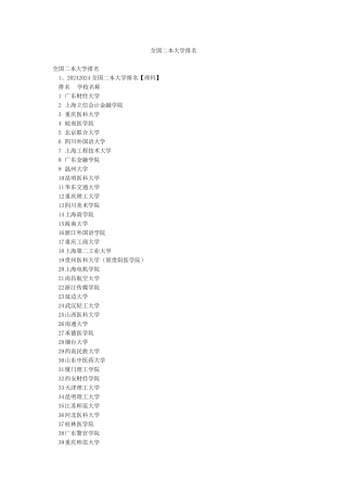 全国二本大学排名