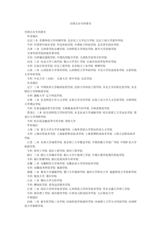 全国公办专科排名