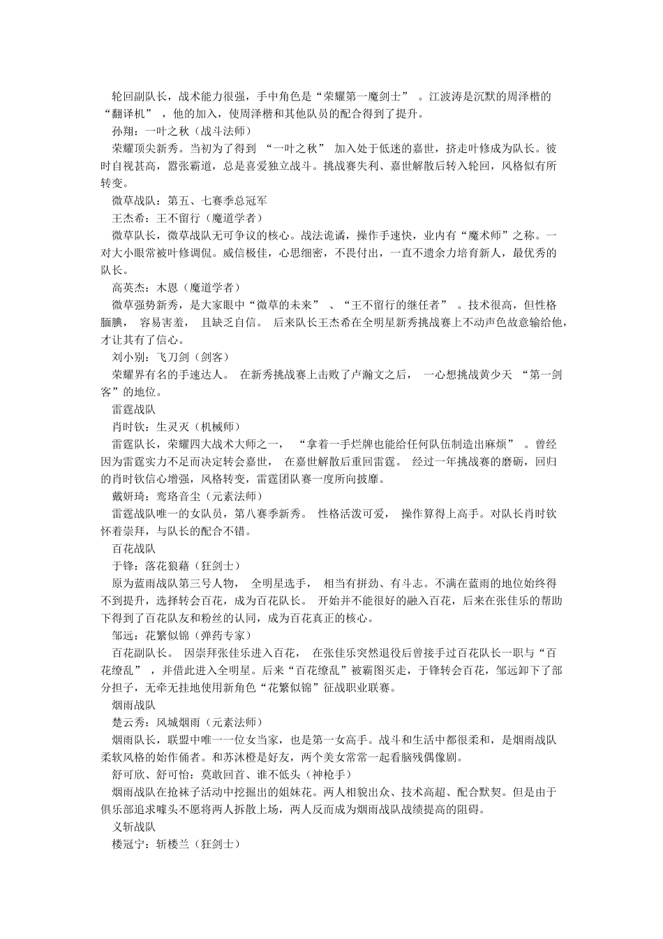 全职高手主要人物介绍_第3页