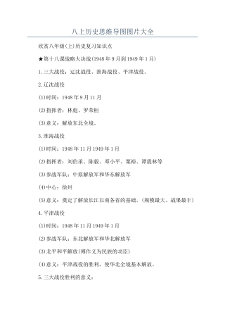 八上历史思维导图图片大全