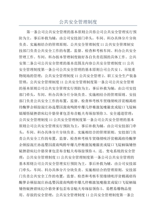 公共安全管理制度