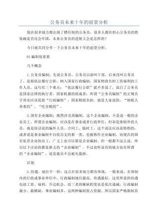 公务员未来十年的前景分析