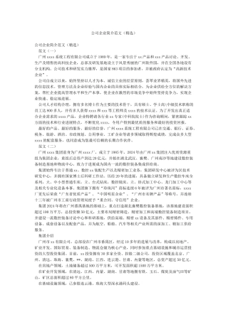 公司企业简介范文