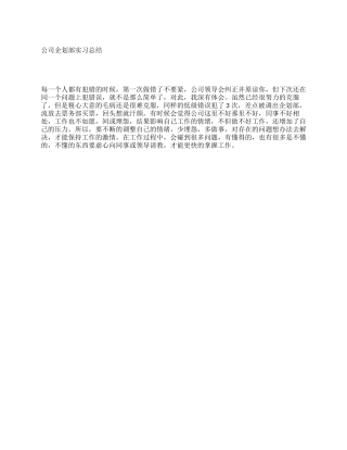 公司企划部实习总结