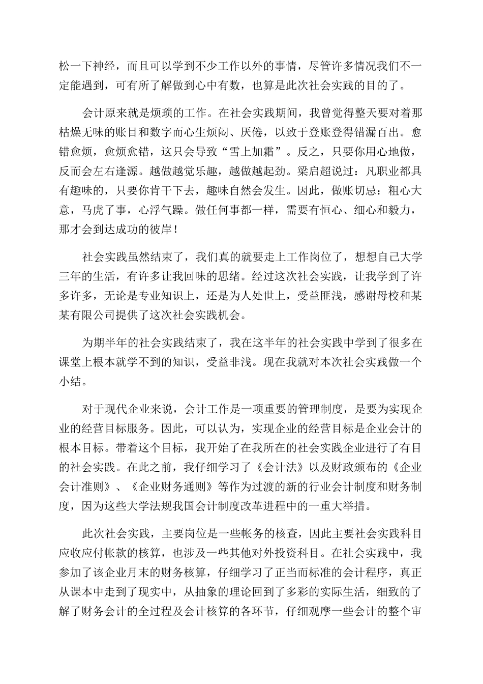 公司会计社会实践总结范文报告范文例文_第3页
