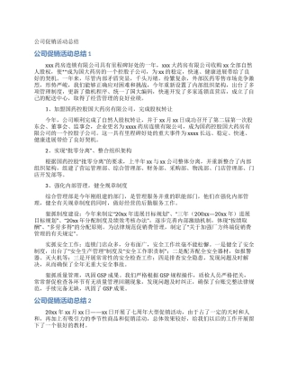 公司促销活动总结