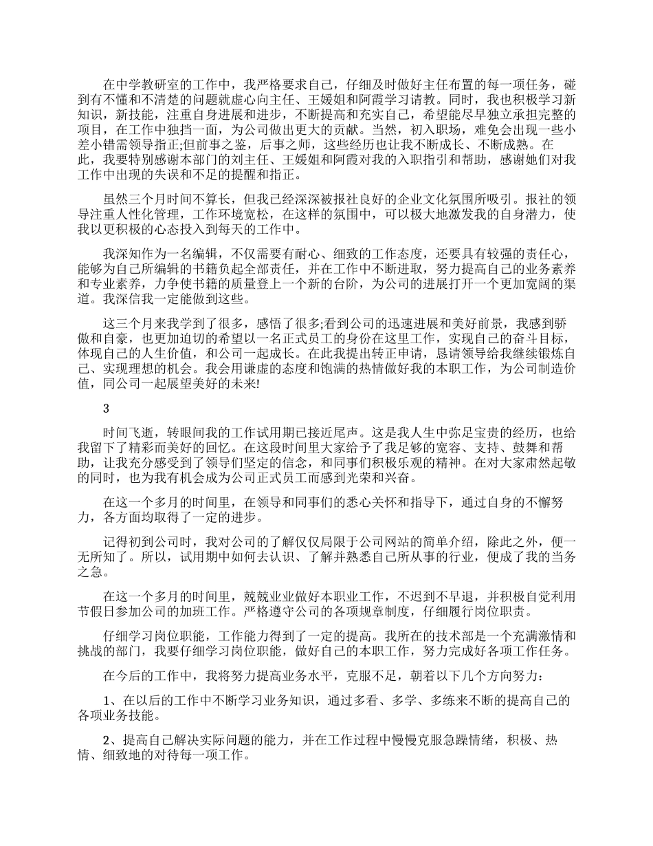 公司员工试用期转正工作总结_第2页