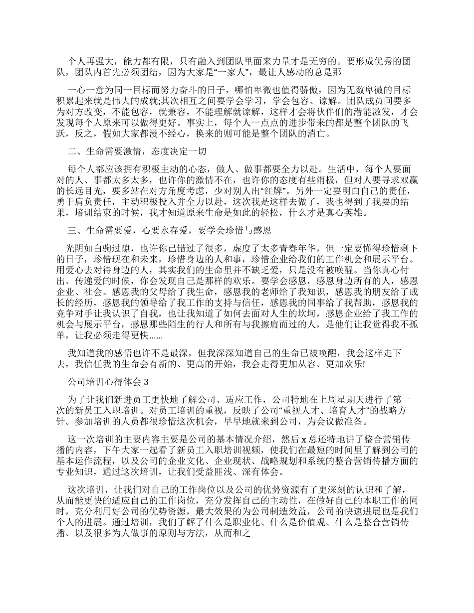 公司培训心得体会例文集锦_第2页