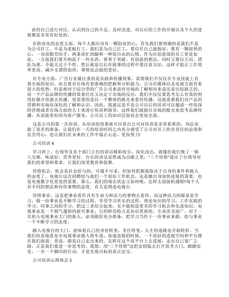 公司培训心得体会例文集锦_第3页