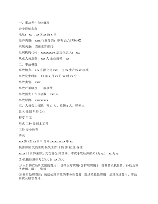 公司安全事故调查报告