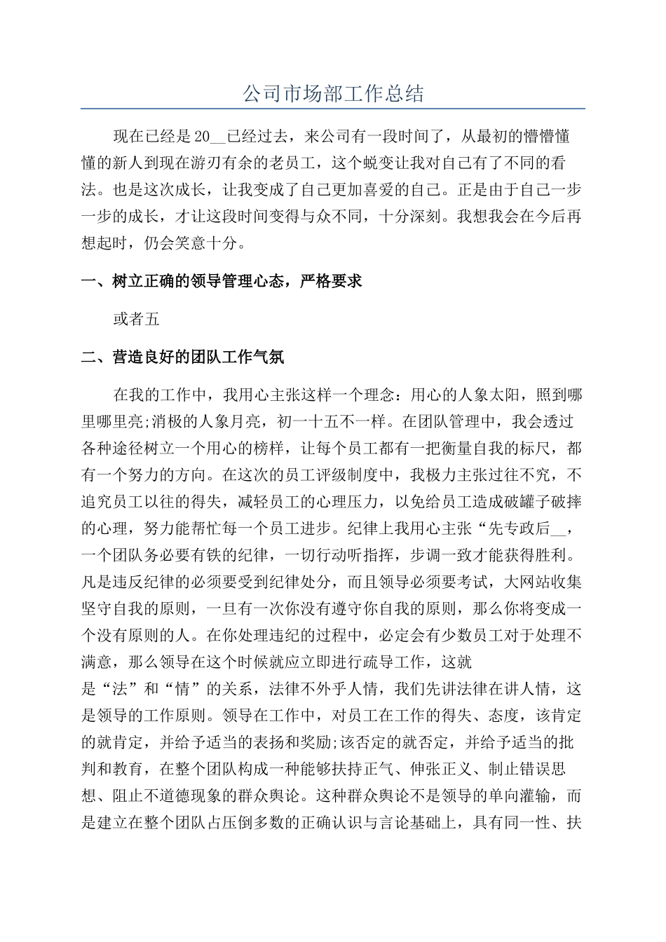 公司市场部工作总结_第1页