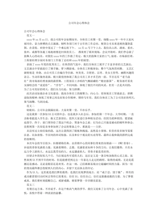 公司年会心得体会