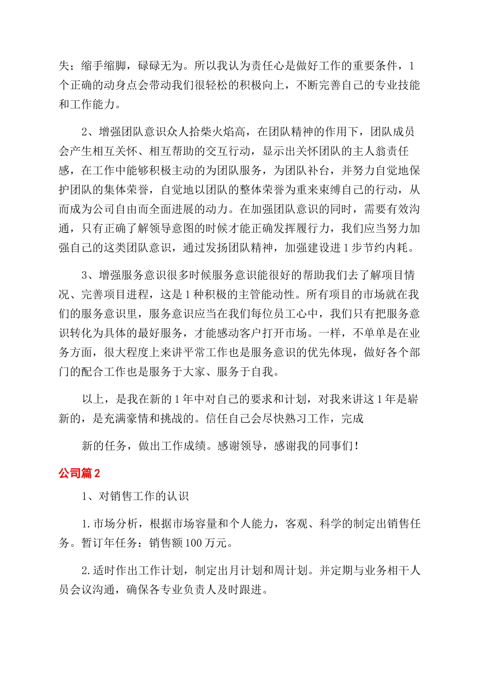 公司年度工作计划范文_第2页