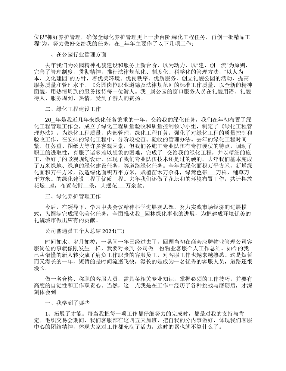 公司普通员工个人总结2024_第2页